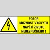 POZOR MOŽNOST VÝSKYTU NAPĚTÍ ŽIVOTU NEBEZPEČNEHO!