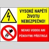 VYSOKÉ NAPĚTÍ ŽIVOTU NEBEZPEČNO! / NEHAS VODOU ANI PĚNOVÝMI PŘÍSTROJI